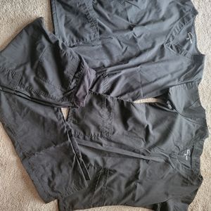 2 butter soft black scrub tops 1 butter soft black scrub pants